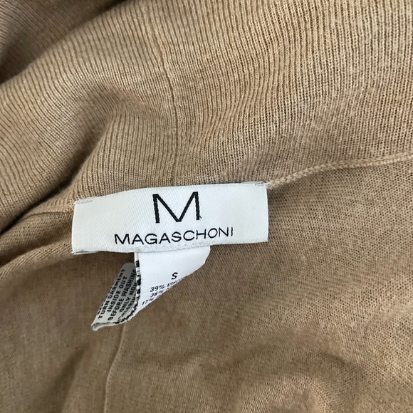 Magaschoni tan open front wool blend cardigan small - Picture 5 of 5